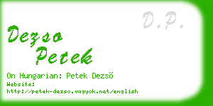 dezso petek business card